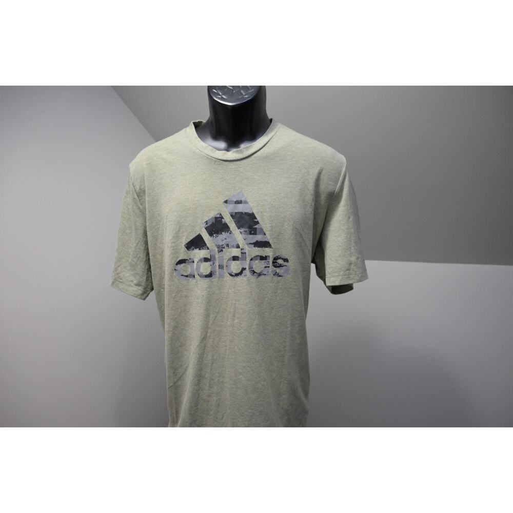 Adidas Gym Shirt Graphic Green PrimeGreen Short Sleeve Athletic Mens Sz XL